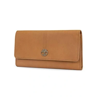 Imagen de Timberland Women&#039;s Leather RFID Flap Wallet Cluth Organizer, Wheat (Nubuck), One Size