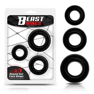 Imagen de Set 3 Anillos para el Pene Flexibles Negros