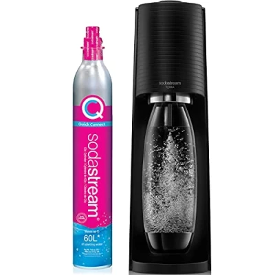 Imagen de SodaStream Terra Máquina de agua con gas (negro) botella CO2 y DWS