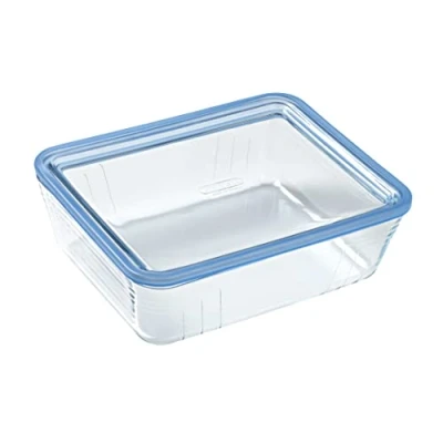 Imagen de Pyrex Pure Glass Recipiente Rectangular Hermético con Tapa 24X19X8Cm 2,6L, Transparente, Estandar (5424006)