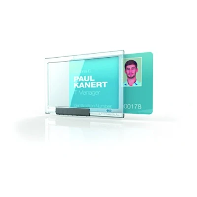 Imagen de Durable 892219 Porta tarjetas Pushbox Mono, 10 piezas, transparente