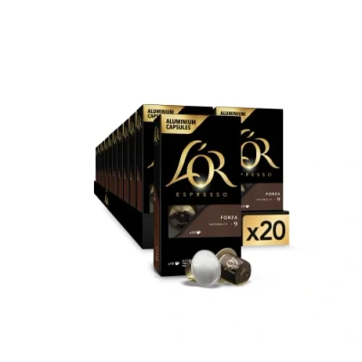 Imagen de L&#039;OR Espresso Cápsulas de Café Forza Intensidad 9 200 Compatibles Nespresso (R)* Amazon Exclusive