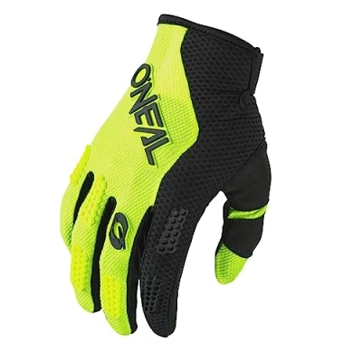 Imagen de O&#039;Neal Guantes Bici y Motocross MX MTB FR Descenso Ajuste para máximo Confort, Material Transpirable Guante Element RACEWEAR V.24 Adulto Negro Amarillo Neón Talla M