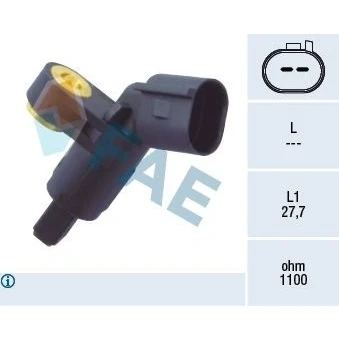 Imagen de FAE 78020 Sensor de ABS Eje delantero, derecha sin cable inductivo 2 VOLKSWAGEN: Golf 4, 3, 5, AUDI: A3 Hatchback, TT Coupé, Roadster
