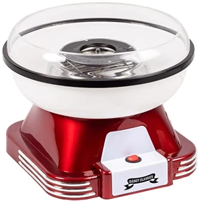 Imagen de Gadgy Máquina de Algodón Azúcar en Casa Cotton Candy Machine Diseño Retro Algodones o Caramelos Ideal para Fiestas Cumpleaños Infantiles