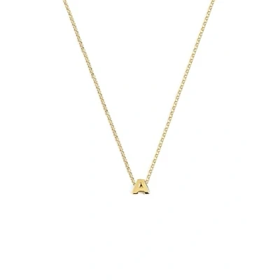 Imagen de SINGULARU Collar Personalizado Single Letter Colgante en Plata de Ley 925 con Acabado Baño Oro 18 Kt. Cadena Talla Unica Joyas para Mujer Letra A
