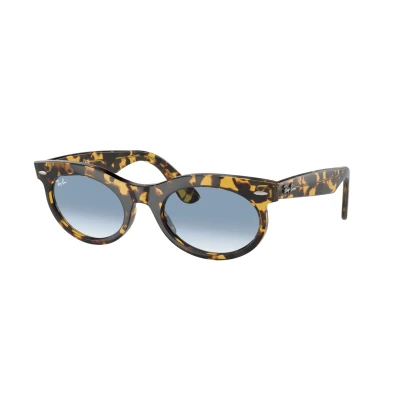 Imagen de Ray Ban Wayfarer OVAL Unisex Gafas de sol, Talla: 53, Yellow havana/clear blue