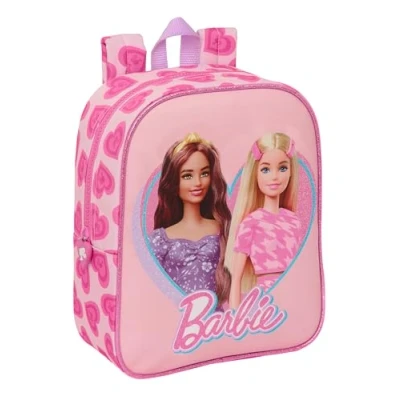 Imagen de Safta BARBIE LOVE Mochila Infantil, Niño, Escolar, Adaptable a Carro, Ideal para Guardería, Cómoda y Versátil, Calidad Resistencia, 22x10x27 cm, Color Rosa