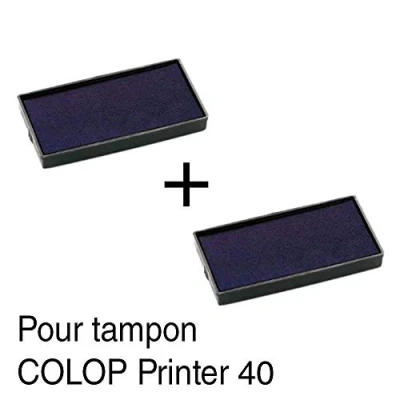 Imagen de 2 cartuchos de tinta para sello COLOP Printer 40 59 x 23 mm, color azul