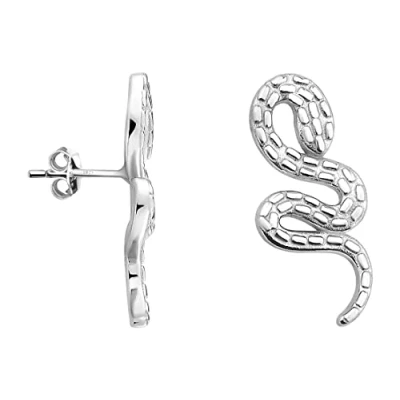 Imagen de SOFIA MILANI Pendientes para Mujeres en Plata de Ley 925 con Circonitas Pendiente Botón Serpiente E2282