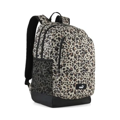 Imagen de PUMA Academy 29L All Over Print Backpack, Accesoiros, Negro/Leopard Aop, OSFA