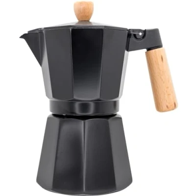 Imagen de NERTHUS FIH 1252 Cafetera Italiana de Inducción 6 tazas Diseño Negro Madera