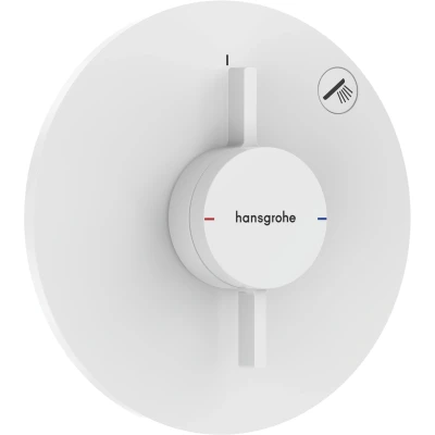 Imagen de hansgrohe DuoTurn S, grifo de ducha empotrado para 1 función, monomando redondo, mezclador iBox universal 2, blanco mate