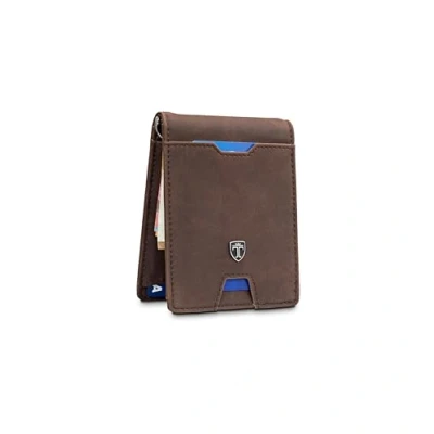 Imagen de TRAVANDO Cartera con Pinza para Billetes Bloqueo RFID Seguridad Tarjetero Hombre Slim Billetero pequeña de Viaje Protege Tarjetas crédito