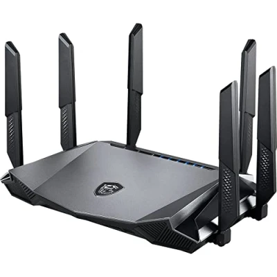 Imagen de MSI RadiX AX6600 WiFi 6 Router Gaming Tres Bandas WLAN Rápida de hasta 6600 Mbps (5GHz, 2.4GHz Inalámbrico), AI QoS Priority, MU MIMO, Beamforming, WPA3, 2.5G WAN/LAN &amp; 4 x 1G LAN Ports