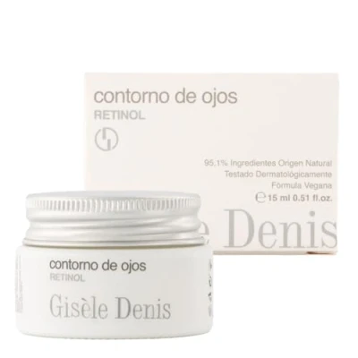 Imagen de GISÈLE DENIS Contorno de Ojos Retinol 15 ml, Efecto Antiedad y Antioxidante, Aporta Firmeza e Hidratación, Ingredientes Naturales, Rutina Facial, Todo Tipo Piel, Fórmula Vegana