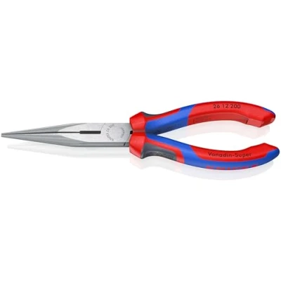 Imagen de Knipex Alicate de montaje (alicate boca cigüeña) negro atramentado, con fundas multicomponentes 200 mm (cartulina autoservicio/blíster) 26 12 SB