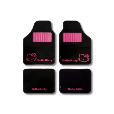 Imagen de HELLO KITTY KIT3013 Juego de alfombrillas suelo Poliéster delante y detrás negro Ajuste universal norauto, oscaro, mister auto