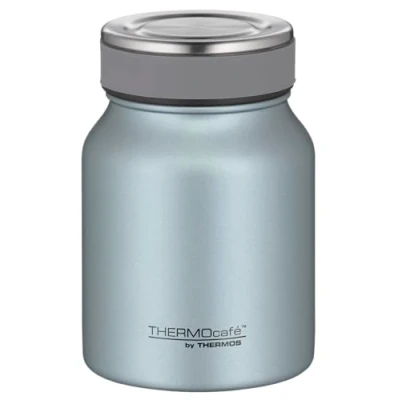 Imagen de THERMOcafé by THERMOS TC Food Jar Ice Blue Mat Fiambrera térmica de 0,50 l, con doble pared acero inoxidable, a prueba fugas, apta para lavavajillas, oficina y viajes