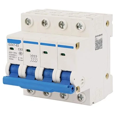 Imagen de Disyuntor miniatura 400V / 63A DZ47 63 4P Corriente diferencial Protección de fuga Capacitor Capacitancia conmutación 6KA