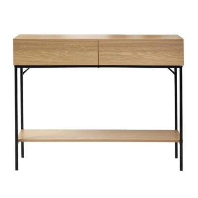 Imagen de Consola 2 Cajones 1 Estante Decoración De Madera L100 Cm