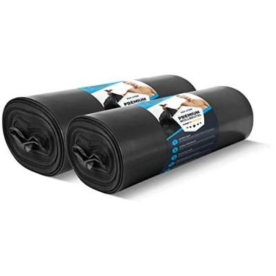 Imagen de 20 juegos de bolsas basura 240L ULTRA a prueba desgarros 70µ XL para uso doméstico e industrial fuertes en eliminación desechos LDPE 100 cm x 125