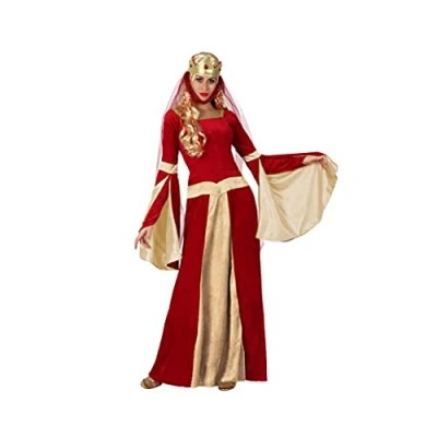 Imagen de Atosa disfraz dama medieval mujer adulto noble rojo M