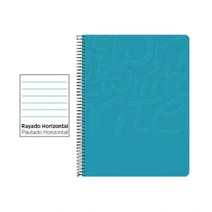 Imagen de Cuaderno Espiral Folio Rayado Horizontal 60g (Tapa Blanda) Turquesa