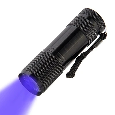 Imagen de POCKETMAN 9 LED Ultra Violeta Linterna/Blacklight, Linterna UV LED, 395nm, Pet Detector de orina y manchas, encontrar manchas en la ropa, alfombras o