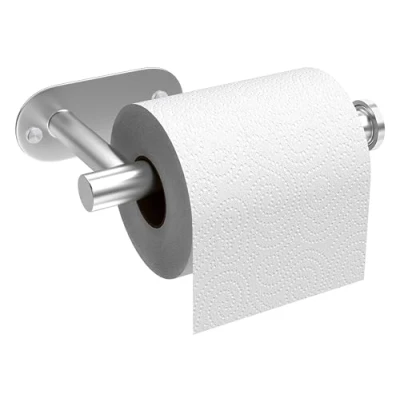 Imagen de ARSUK Portarrollos Papel higiénico sin Taladro Autoadhesivo, Acero Inoxidable 16.5x7x5cm (Plata Brillante en Forma de L)
