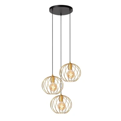 Imagen de Lucide Lámpara colgante Danza, 3 luces, redondo, oro