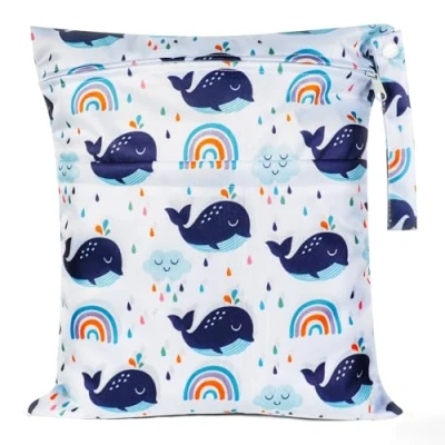 Imagen de Vicloon Bolsas de pañales Mojados,Bolsa Impermeable para Bebe,Reutilizable Lavable Bolsa Pañales,Bolsa Tela,Bolsa Bebe con Cremallera,para Viajes,Playa y Piscina