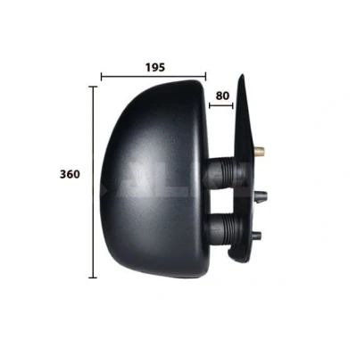 Imagen de espejo retrovisor Alkar 9255961 derecha manual con gran angular, brazo corto de espejo, convexo para vehíc. volante a la izquierda norauto,