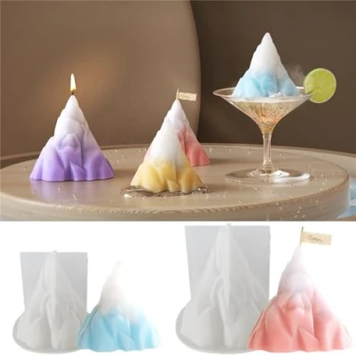 Imagen de JS MOLD molde de silicona para velas, 2 moldes resina iceberg, velas perfumadas, adornos artesanales