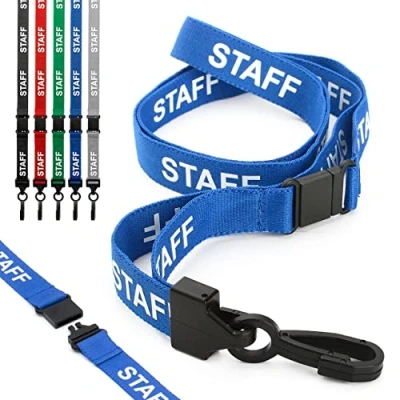 Imagen de CKB Ltd® 100x Blue Bleu STAFF LANYARDS Breakaway Safety Lanyard Cordon Tour De Cou Pour Porte Badges Avec Clip En Plastique