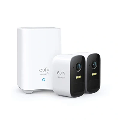 Imagen de eufy Security eufyCam 2C, Camara Vigilancia WiFi Exterior, de Domicilio 180 Días Duración la Batería, HD 1080p, Sin Costo Mensual, Conjunto Dos Cámaras