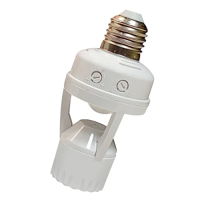 Imagen de LED ATOMANT Portalámparas E27 con Detector Infrarrojo de Movimiento y Sensor Crepuscular. Apto para LED. Maximo Ahorro.