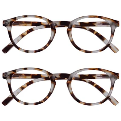 Imagen de OPULIZE Zen Gafas de Lectura Pack 2 Redondo Marrón Claro Carey Bisagras con Muelle Resistente a los Arañazos RR24 1T +1.50