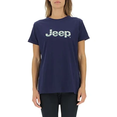 Imagen de JEEP O102611 A184 J Woman T Shirt Oversize Striped Print Turn up Sleeve J22W Mujer Deep Blue M