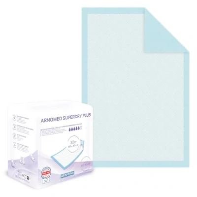 Imagen de 120x ARNOMED empapadores Cama Adultos para incontinencia 60x40cm, Cambiador desechable Bebe, empapador de celulosa 5 Capas, Desechables