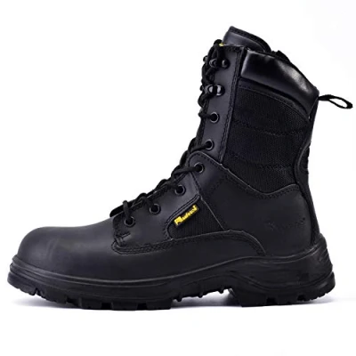 Imagen de Zapatos de Seguridad Hombres y Mujeres, S3 Botas Trabajo Militar con Cuero Impermeable, Puntera Punta Acerol Ligeros Calzado para Cremallera, Plantilla mas Comodas,EU 47