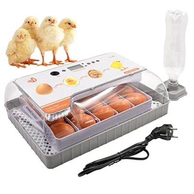 Imagen de Incubadoras de Huevos Automaticas, 20 Control Temperatura y Humedad volteo automatico,Iluminación LED Eficiente, Adecuada Para Pollos, Gansos, Patos, Palomas, Codornices