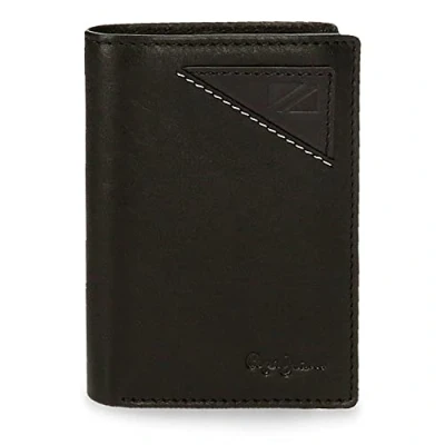 Imagen de Pepe Jeans Striking Cartera vertical con monedero Negro 8,5x11,5x1 cms Piel