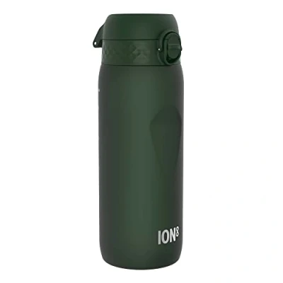 Imagen de Ion8 Botella de Agua, 750ml, Deportiva, a Prueba Fugas, Fácil Abrir, Cerradura Segura, Asa Transporte, Apta para Lavavajillas, Agarre Contorneado, Sin BPA, Neutro en Carbono, Verde Oscuro