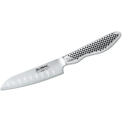 Imagen de Global Knives GS 57 Cuchillo Santoku estriado con hoja de 11 cm, acero inoxidable CROMOVA 18