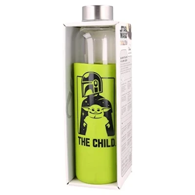 Imagen de Stor8412497008650Vidrio Botella con Silicona Funda, 585 ml Capacidad, El Mandaloriano