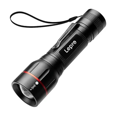 Imagen de Lepro Linterna LED Alta Potencia, LE2050 Táctica 5 Modos de Luz, IPX4 Impermeable Bolsillo con Zoom para Camping, Emergencia, Bricolaje, Senderismo [3 AAA Pilas NO Incluidas]