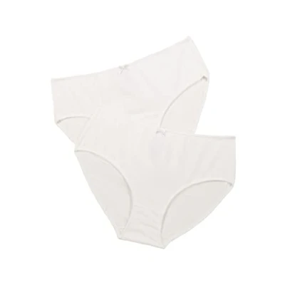 Imagen de Ulla Popken Slips, 2er Pack Ropa Interior, Weiß, 72 74 para Mujer