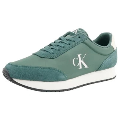 Imagen de Calvin Klein Jeans Retro Runner Iconic SNK YM0YM01119, Zapatillas Deportivas Hombre, Verde (Green Palm/Creamy White), 44.5 EU