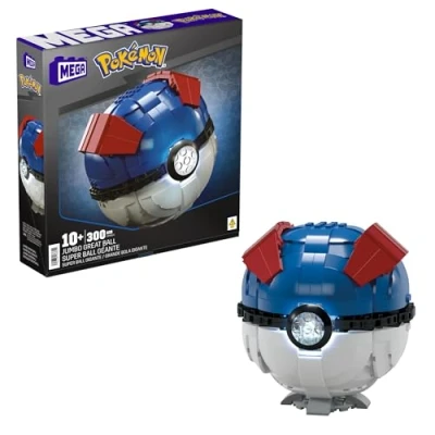 Imagen de Mega Construx Pokémon Superball Gigante 299 Bloques de construcción con Luces, Juguete +10 años (Mattel HMW04)